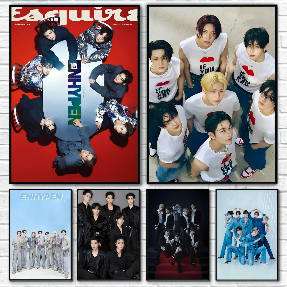 

1 шт. Kpop человек E-ENHYPEN плакат живопись кофейня бар комната Настенный декор