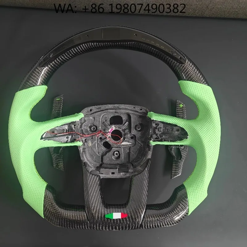 

3-Spoke LED Carbon Fiber Steering Wheel Custom Sport Luxury Style For Super Sport Auto Interior Upgrade