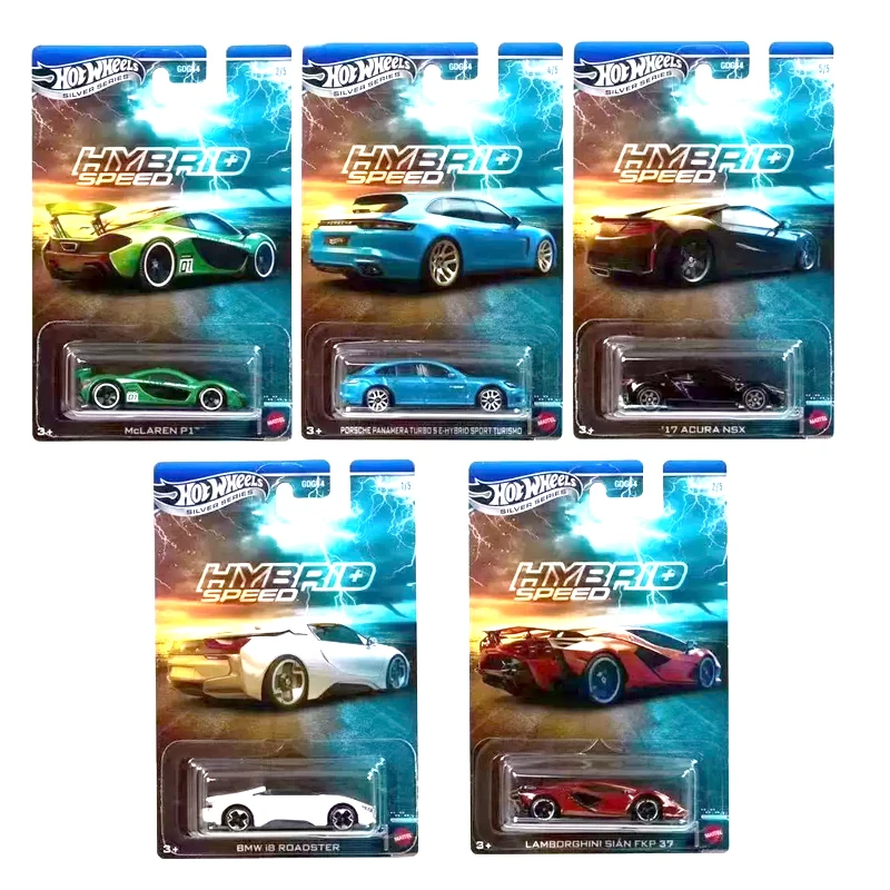 Genuino 1:64 plata Hot Wheels Hybird velocidad coche Porsche Panamera BMW Roadster Lamborghini vehículo modelo niños juguetes McLaren Acura