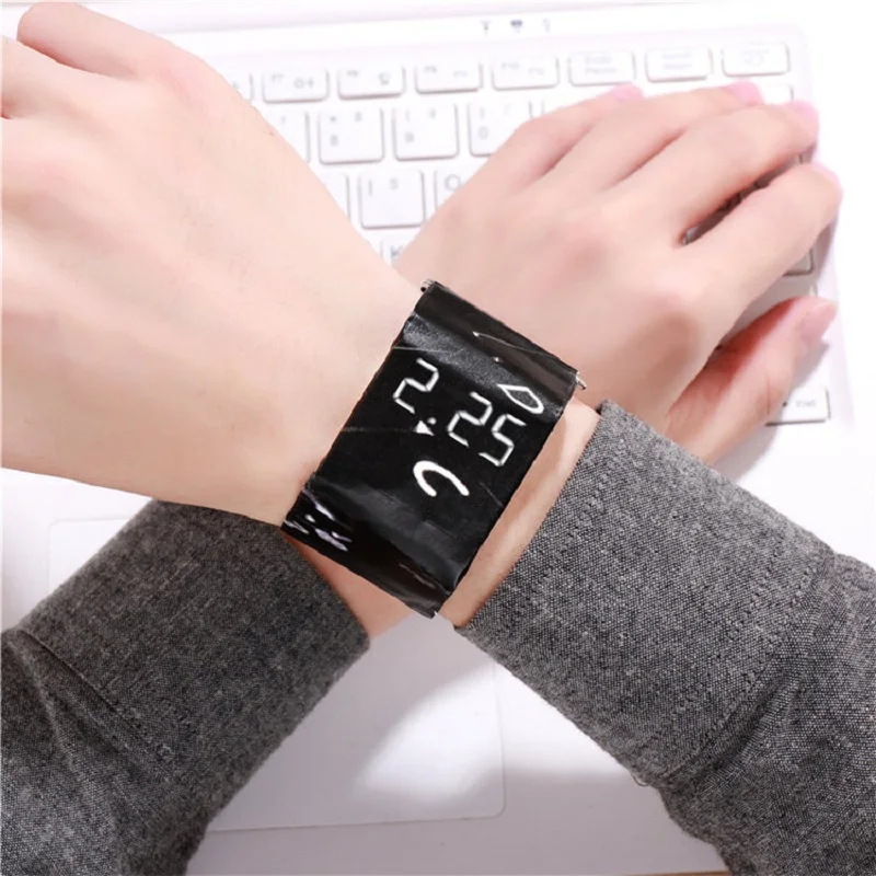 Good-looking Wristband Paper Watch LED Clock Watch Digital Strap Sport Watch Waterproof