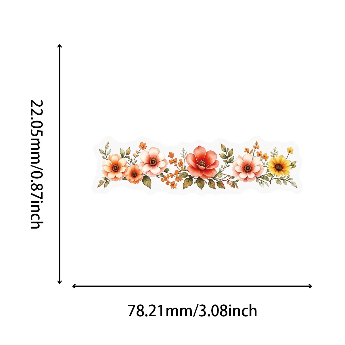 60pcs Transparent Floral Border Stickers Fresh Artistic Flower Wreath for Journal Notebook Planner Scrapbook DIY Decor