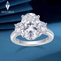9cttw Oval Cut Full Moissanite Engagement Ring GRA Certificate 925 Sterling Silver Three Stone Lab Diamond Wedding Bands Jewelry