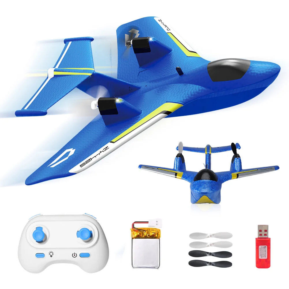 ZY425 RC Plane 2.4G 2CH Remote Control Flying Glider With LED Lights Fall Resistant Aircrafts Toys For Children Gifts