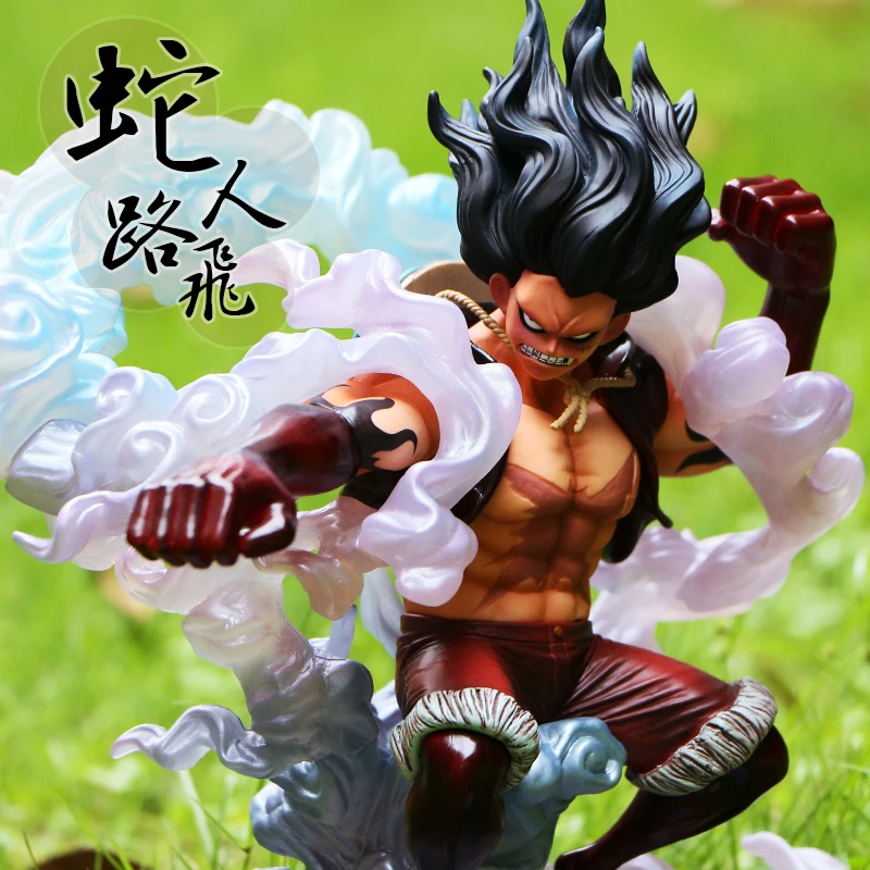 25CM Bandai One Piece POP MAX 4-speed Luffy Snake Anime figurines large model Desktop ornament Color box birthday Boy Gift Doll