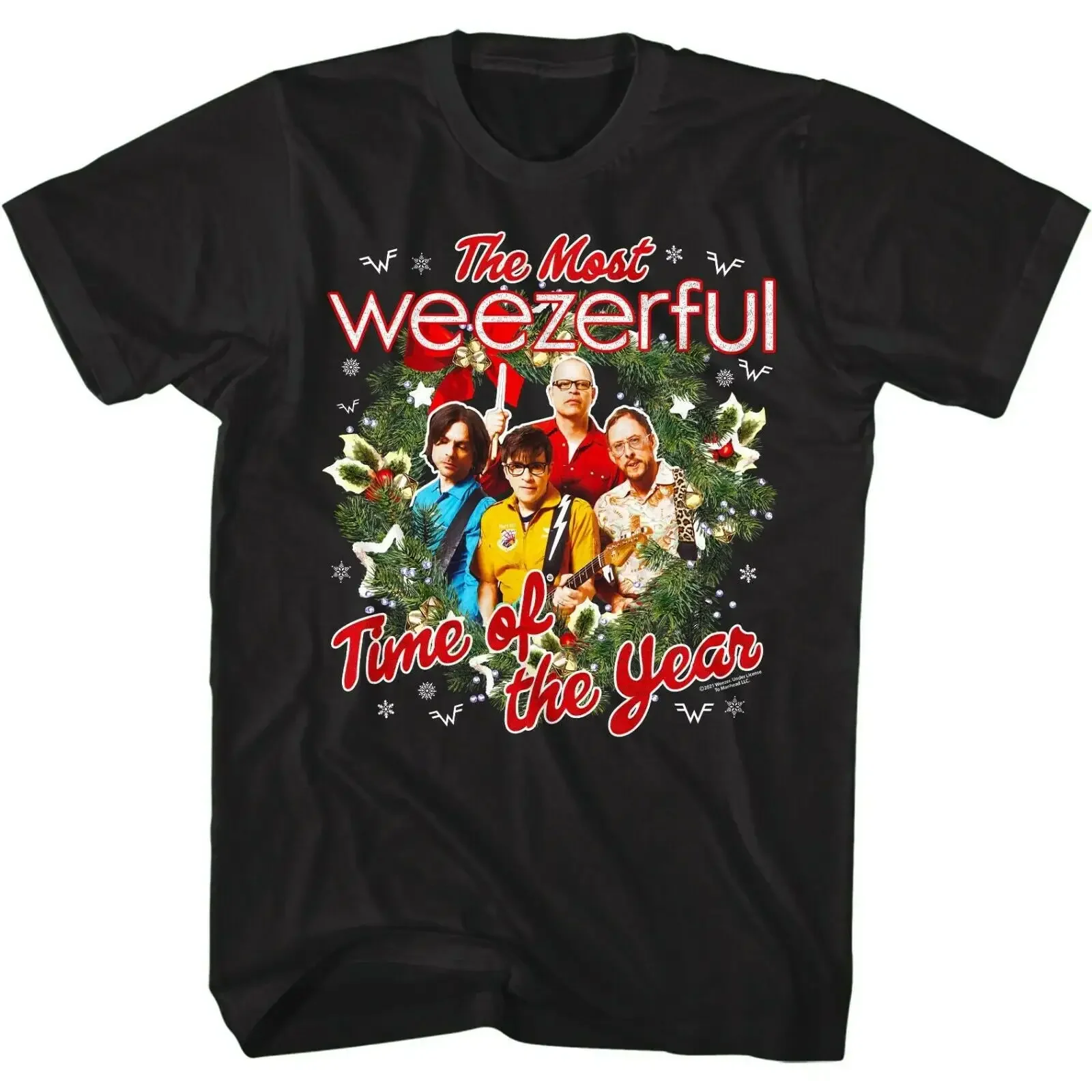 Weezer Men's T Shirt Weezerful Time of The Year Alternative Rock Music Concert Tour Merch For Christmas