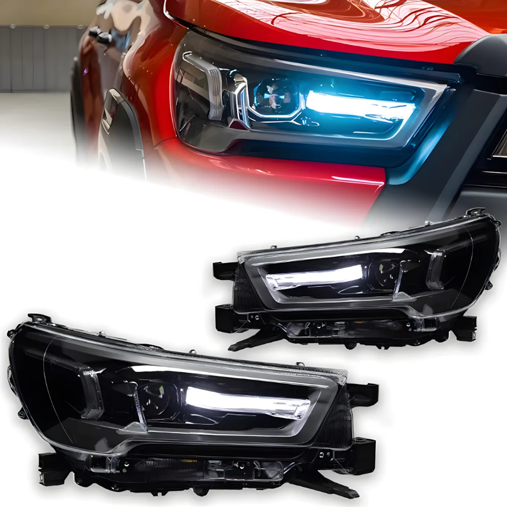 

Высококачественная автомобильная фара, сменная сборка для Toyota Hilux Revo Vigo 2021-2024, светодиодная автоматическая фара, бифокальные линзы, аксессуары