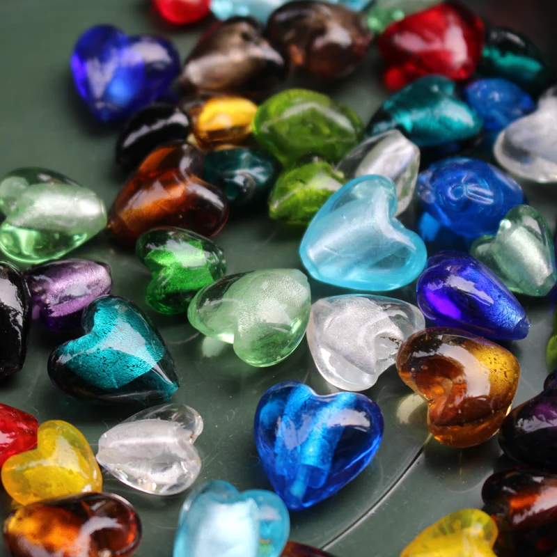 12mm Herzperlen, lampeffektveredelte Glasperlen, rot-rosa Mischung für Schmuckherstellung, Schmuckzubehör, weiße Accessoires, DIY Bijoux – Detail 21