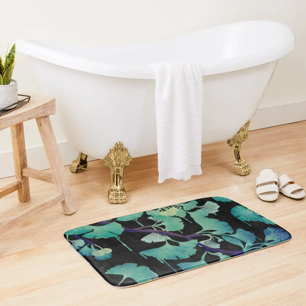 

O Ginkgo (on Black) Bath Mat Bathroom Floors Bath Rugs Baths Bathroom Absorbent Rug Mat