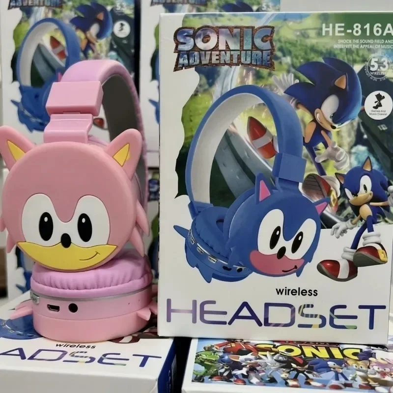 سونيك القنفذ رئيس شنت سماعات بلوتوث أنيمي معلقة الأذن لعبة الرياضة سماعات لاسلكية الحد من الضوضاء HIFI ستيريو #4