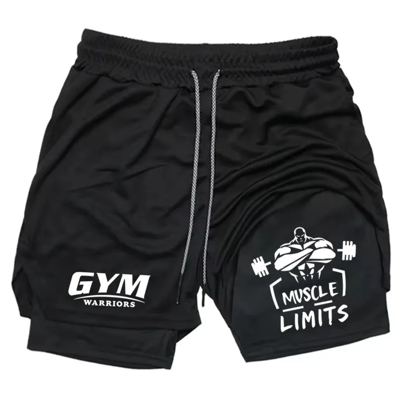 

2-in-1 Men's Performance Shorts New Sports Quick Drying with Pocket Comprehensive Summer Gym Fitness Running Short wx193