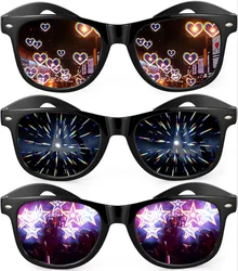 25PCS Ultimate Diffraction Glasses 3D Rainbow Heart Star Effect for EDM Concert Rave Party Decor Accessory