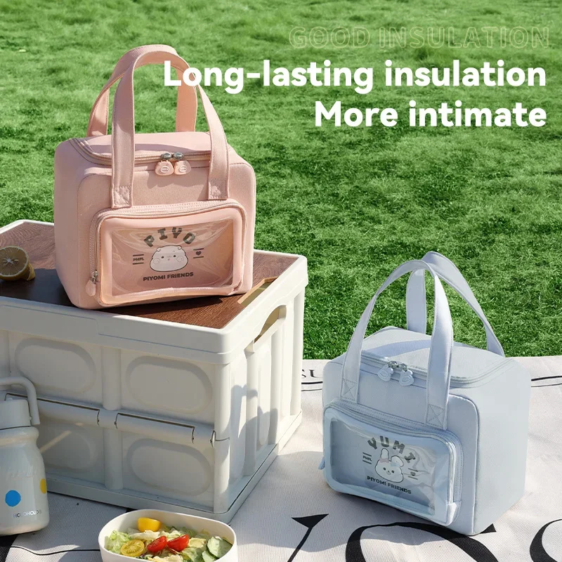 2025 Neues dickes Mittagessen, tragbar, für Kinder, Bento, Picknick im Freien, isolierte Lunchbox, grenzüberschreitender isolierter Eisbeutel – Detail 4