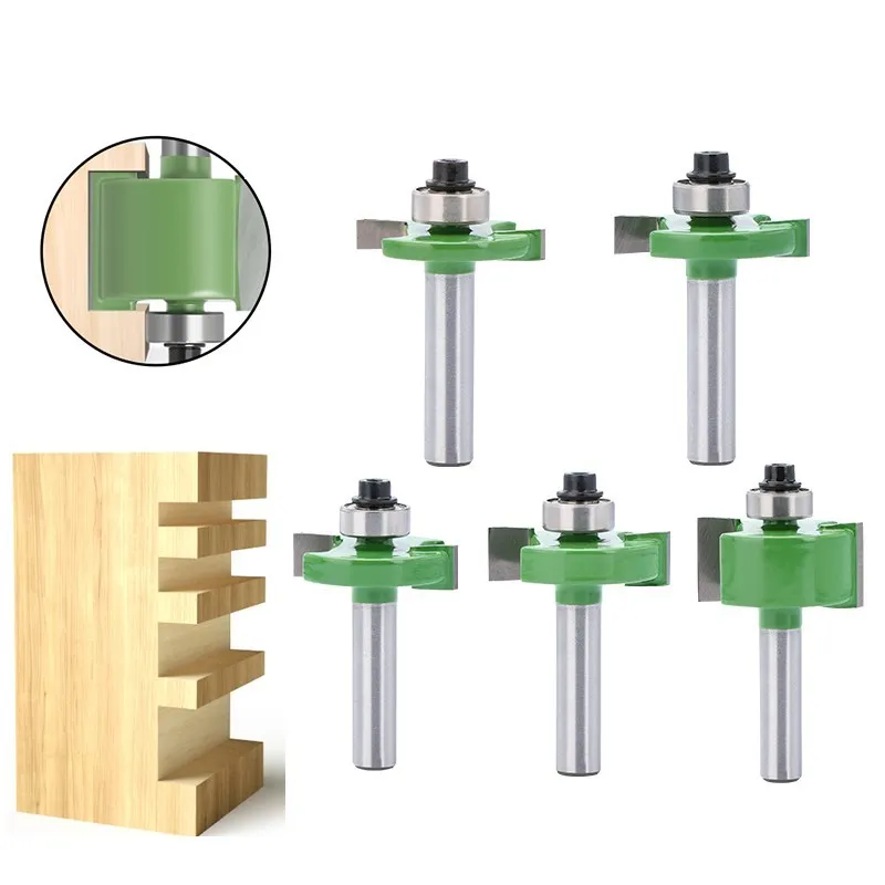 XCAN Milling Cutter 8mm Shank T-Sloting Router Bit with Top Bearing Wood Slot Milling Cutter T Type Rabbeting Woodworking Tool