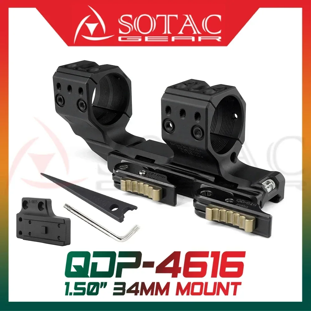 

SOTAC GEAR QDP-4616 Ø34 H38mm 6MIL QDP 1.50" 34mm 0MOA QDP Rifle Scope Mount with FAST QD Level for Airsoft Hunting Wargame