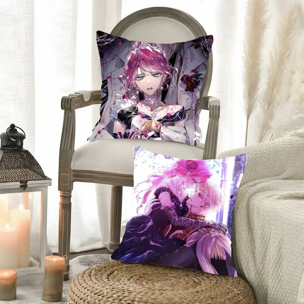 Manga V-Villains Are Destined To Die Pillow Case Fashion Square Pillowcase Bedroom Sofa Room Ins Decoration Leisure