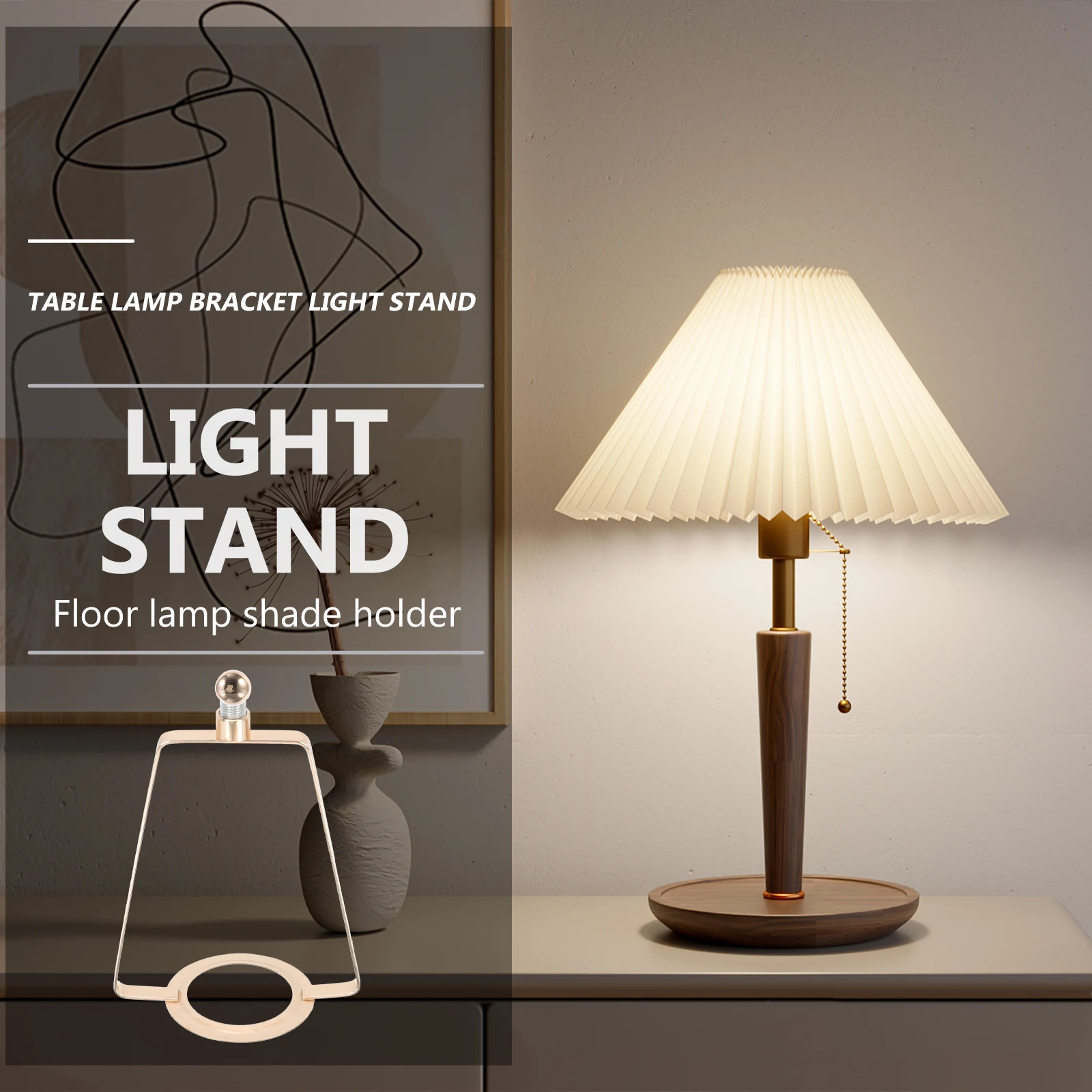 

Harp Holder Kit Lampshade Bracket for Table Lamp Repair Desk Lamp Parts Lighting Accessories Simple Installation White Color