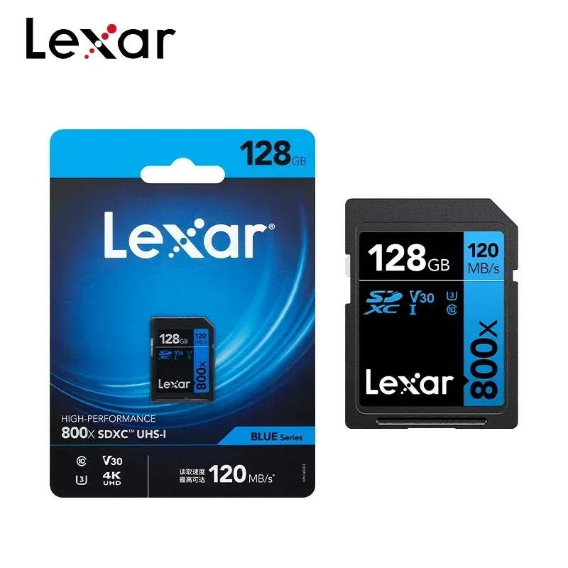 Lexar For Camera SD Card 800x Pro SDXC Flash Card Memory Card Storage Card 32GB 64GB 128GB 256GB UHS-I V30 SDHC Read 150MB/s