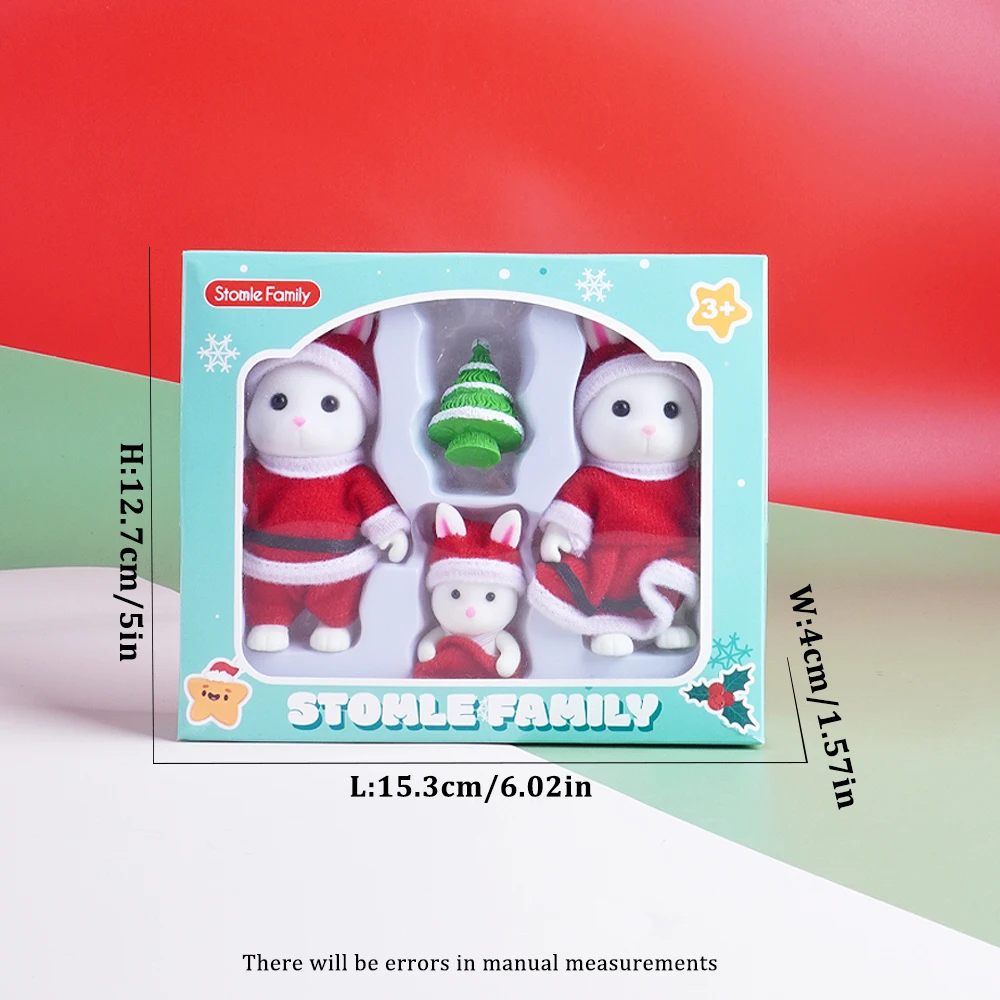 Tema de natal 1:12 casa de bonecas ovelhas modelo de família animal ornamento presente móveis em miniatura modelo de árvore de natal presente de natal