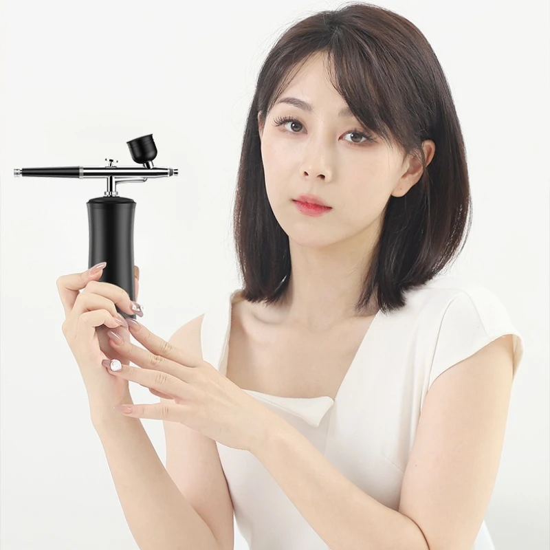 Portable Electric Airbrush Machine for Nail &Body Art Mini Rechargeable Spray Gun with Air Pump Durable Gradient & Blending Tool
