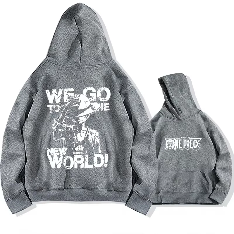 One Piece Luffy Men\'s Women\'s Hoodie Autumn Winter Long Sleeves Fleece Warm Sweatshirts Comfortable Oversized Hooded Pullover