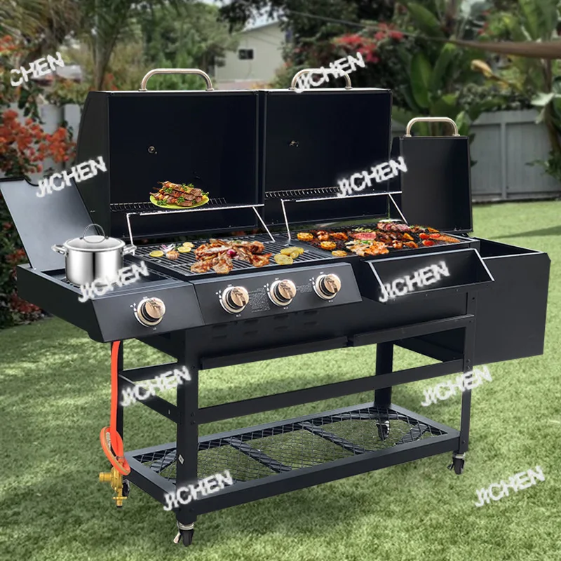 

Barbecue Grill Outdoor Garden Charcoal Barbecue Grill Gas Barbecue Gas and Carbon Dual-purpose