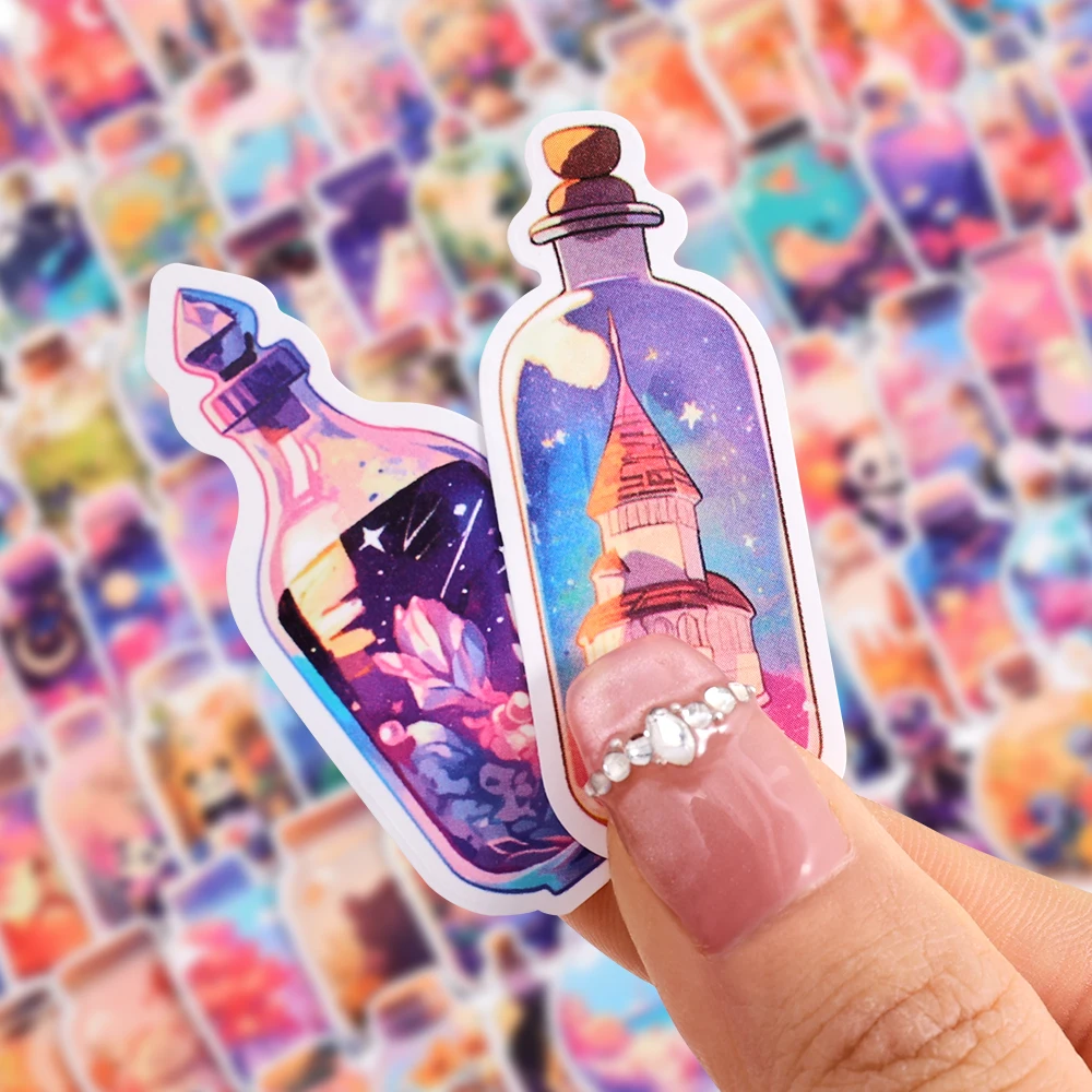 

100 pcs Vintage Inspirational Text Bottle Butterfly Scrapbooking Stickers Pack Paper Aesthetics Stickers For Planner Journaling