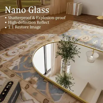 BEAUTYPEAK 弧形全身鏡,71吋 x 26英寸,落地式全身鏡,可立掛或靠牆放置,立式全身鏡 8 最佳銷售 美學之鏡 - №2