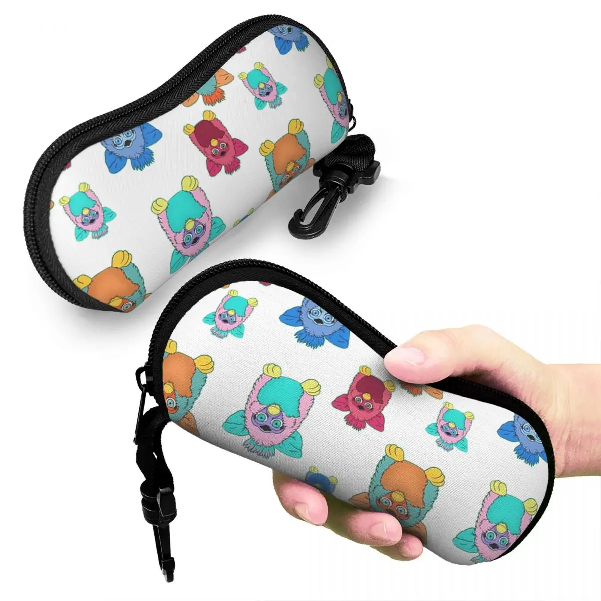 

Furby Pattern Shell Glasses Case Portable Sunglasses Box Women Men Soft Eyeglass Bag Pouch