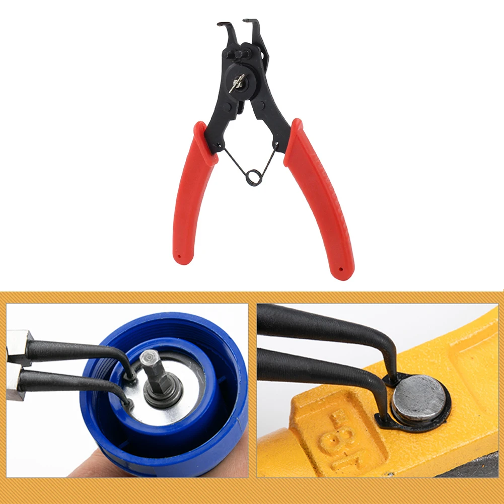 4 IN 1 Multifunctional 2pcs Snap Ring Pliers Multi Crimp Tool 90 Degrees Angle PVC Handle Spring Clamp Spring Assembly Tool Set