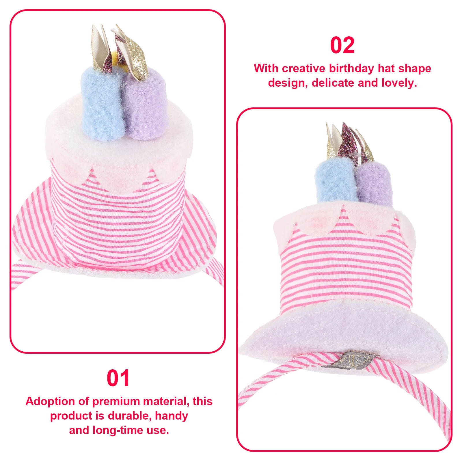 

1pc Baby Headwear Kids Accessories Birthday Party Headband Foil Decor Creative Hat Design Hair Clasp For Children Infants Party