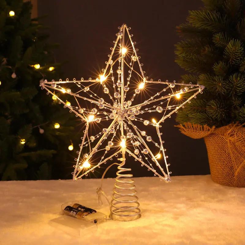 Christmas tree top star luminous five-pointed star large Christmas tree decoration pendant top star ornament ornament