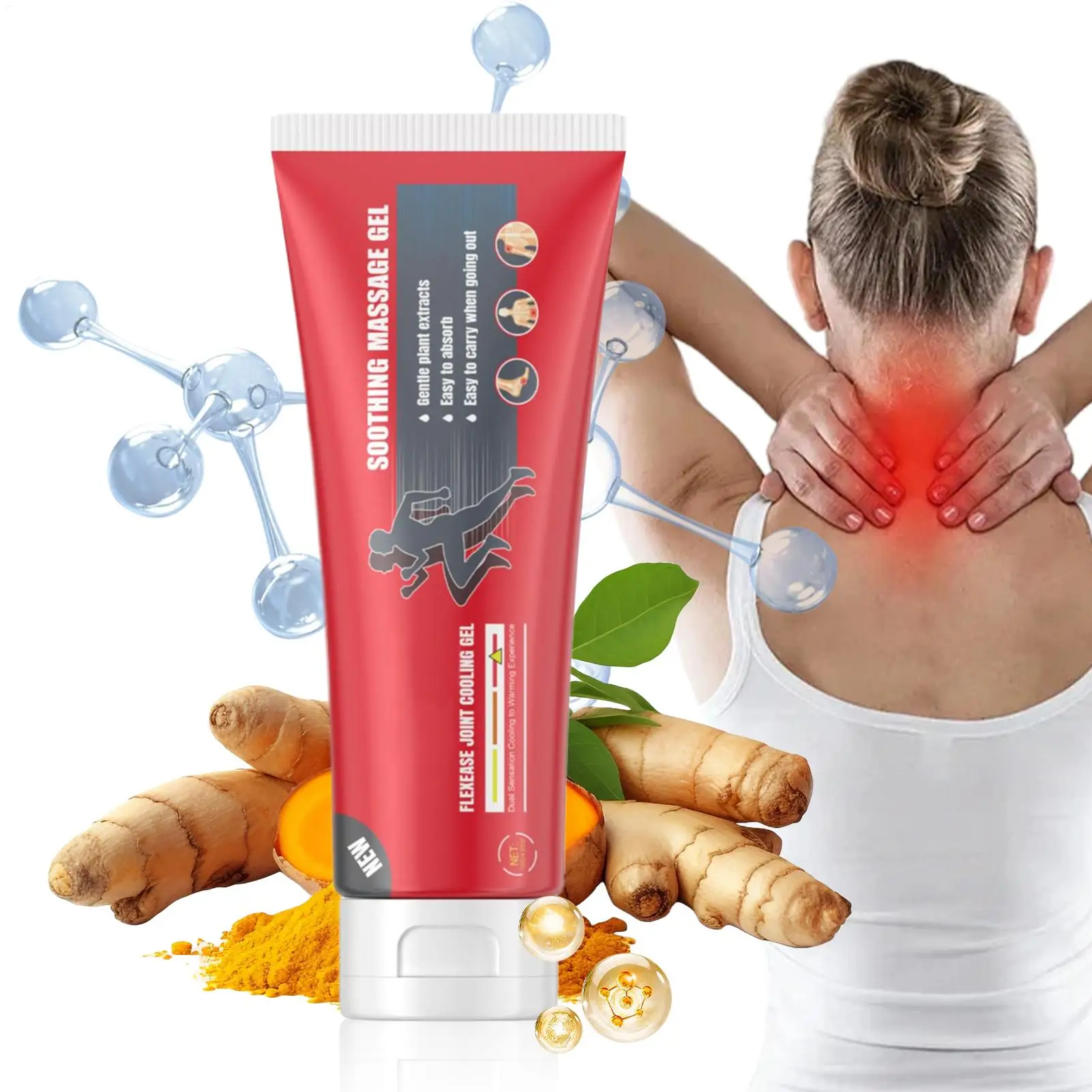 Joint Gel 100ml Natural Back Massage Lotion Muscle Soothing Gel Portable for Men Women Elderly Individuals Travel Outdoor Hikers