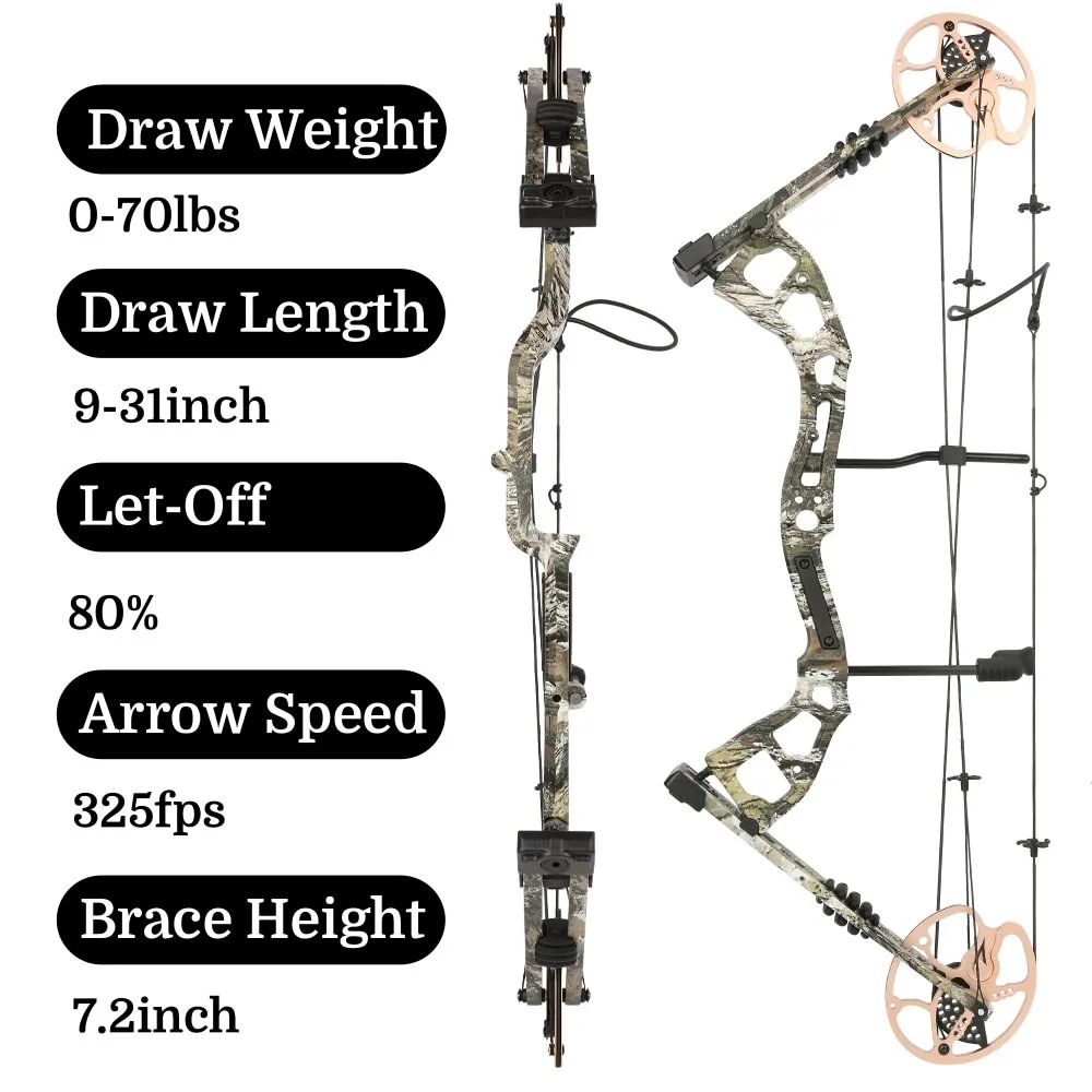 CNC Compound Bow Carbon Arrow Set 0-70Lbs Hunting Shooting Target Practice Competition Adult Outdoor Hunting