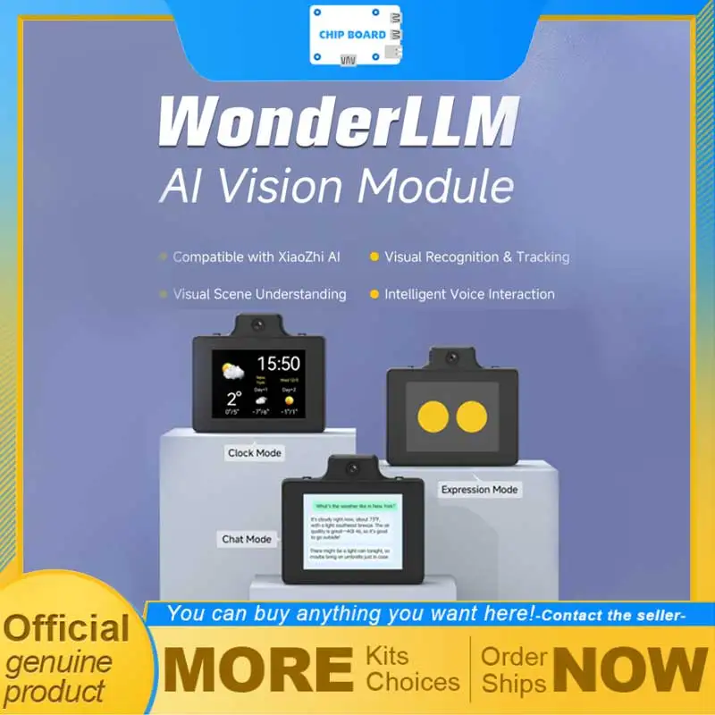 

Hiwonder WonderLLM AI vision and smart-chat module featuring ESP32 camera and LLM capability