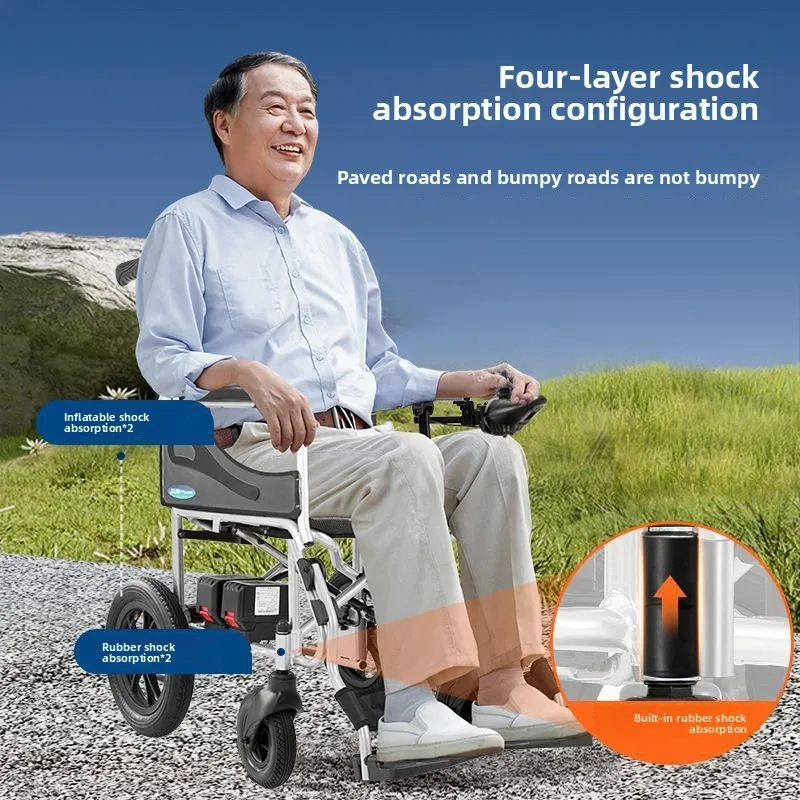 Foldable Ultralight 4-Wheel Electric Wheelchair for Seniors