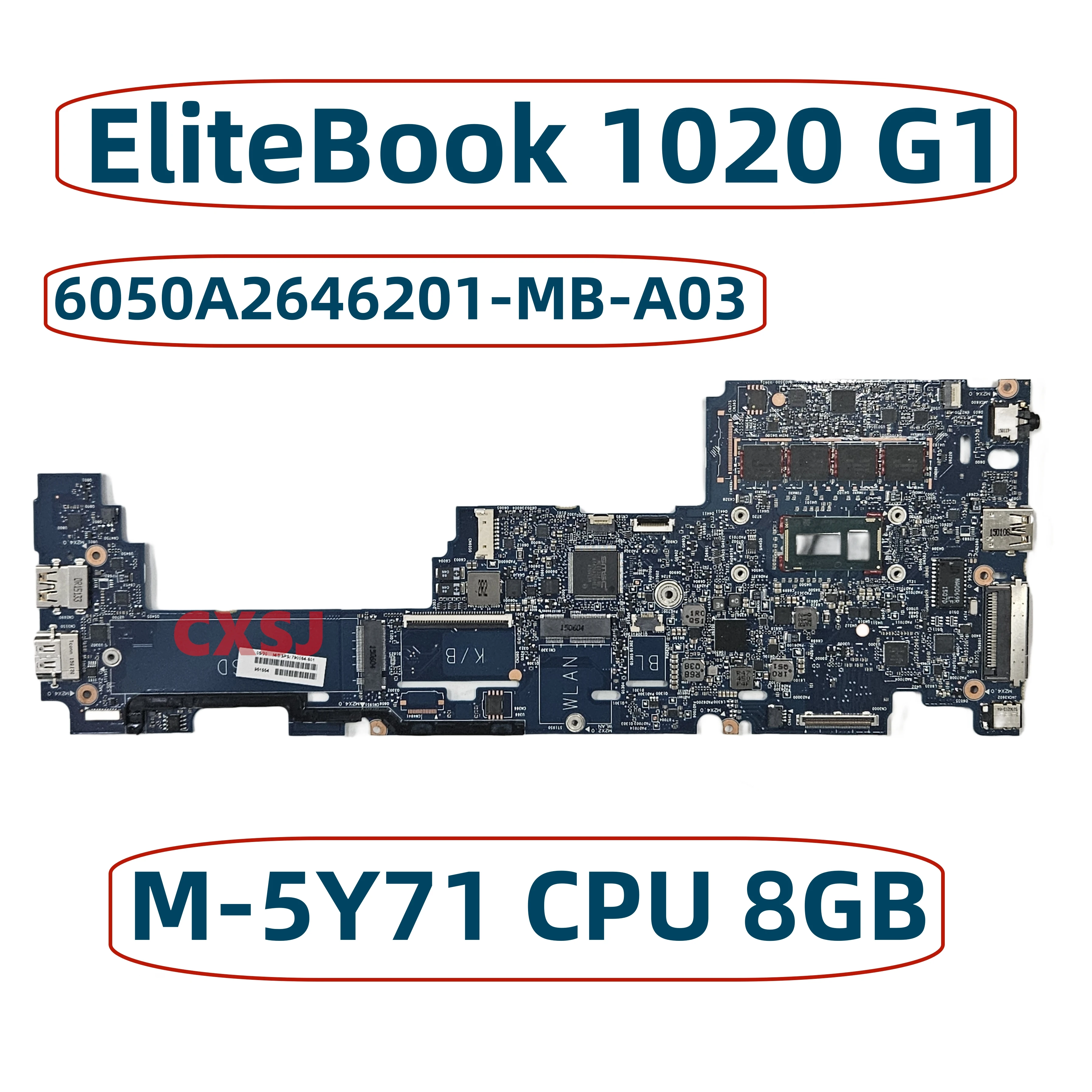 لوحة أم للكمبيوتر المحمول لطابعة HP EliteBook ، وحدة المعالجة المركزية مع ، 6041-001 ، 50a2646201-mb-a03 ، G2 ، 8GB RAM ،-001