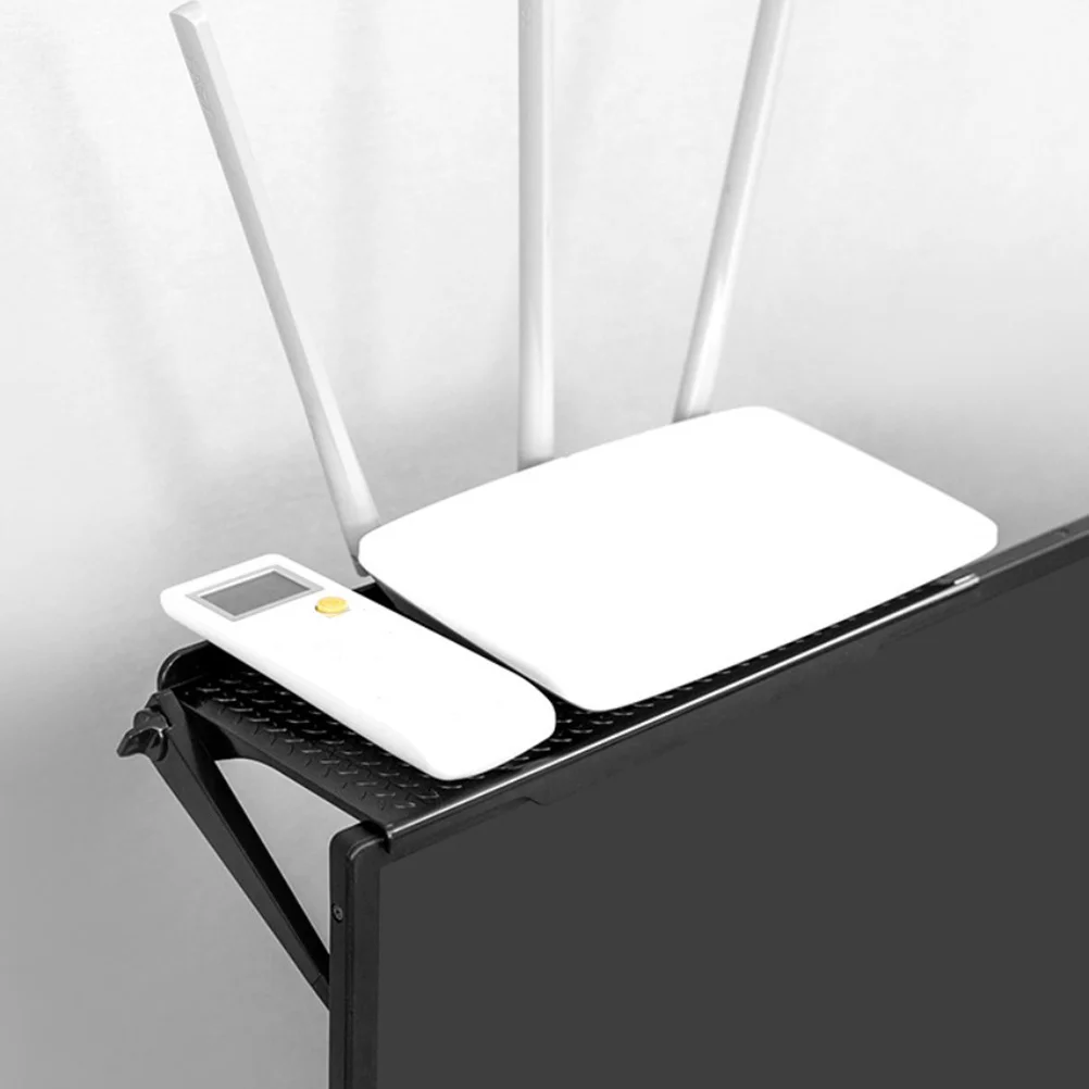 

1Pcs Computer Screen Elevated Shelf Adjustable Set-Top Box Holder Black Storage Rack Desktop Organizer Monitor Stand