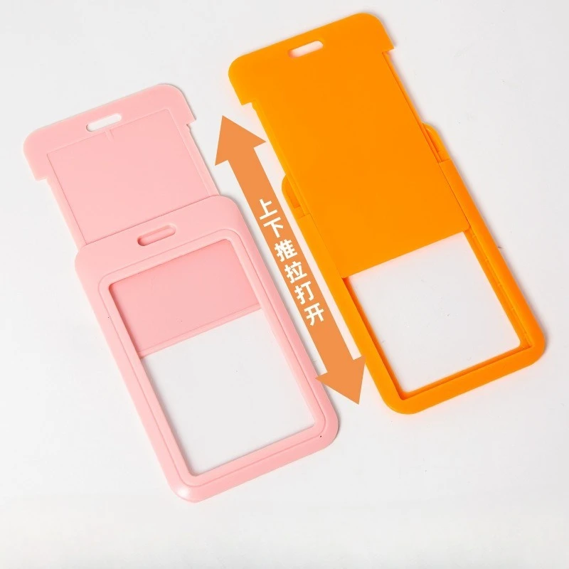 Slide‑Type Staff ID Badge Card Holder With Lanyard Employee Name Tag IC ID Access Control Card Protective Sleeve