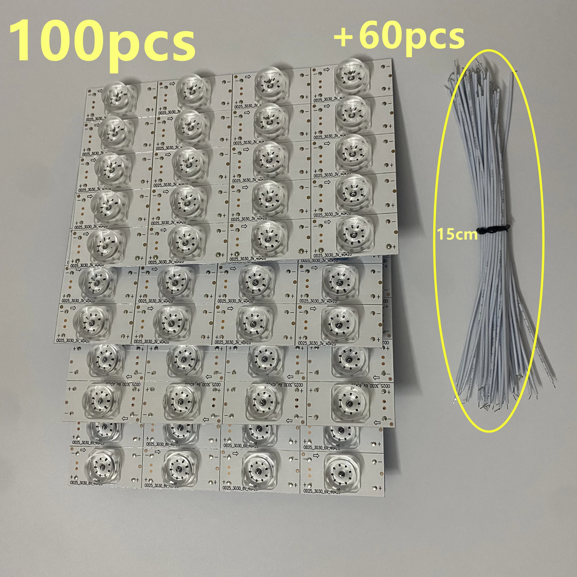 100PCS 3V 6V Emitting Diode SMD Light Bead with Optical Lens Fliter for 32-120 Inch LED TV Backlight Strip Repair