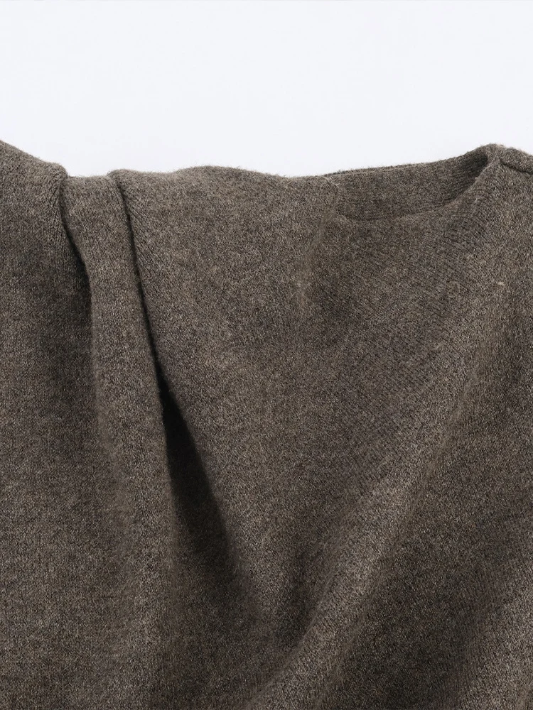 European-style new women's fashion, versatile, elegant, casual cape-style round neck long-sleeved sweater coat.