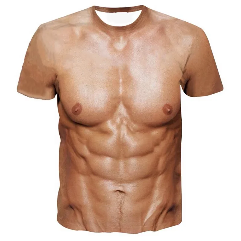 مضحك العضلات تي شيرت العضلات ثلاثية الأبعاد طباعة الشارع الشهير الرجال النساء الرياضة موضة عادية المتضخم تي شيرت الاطفال تيز القمم رجل الملابس