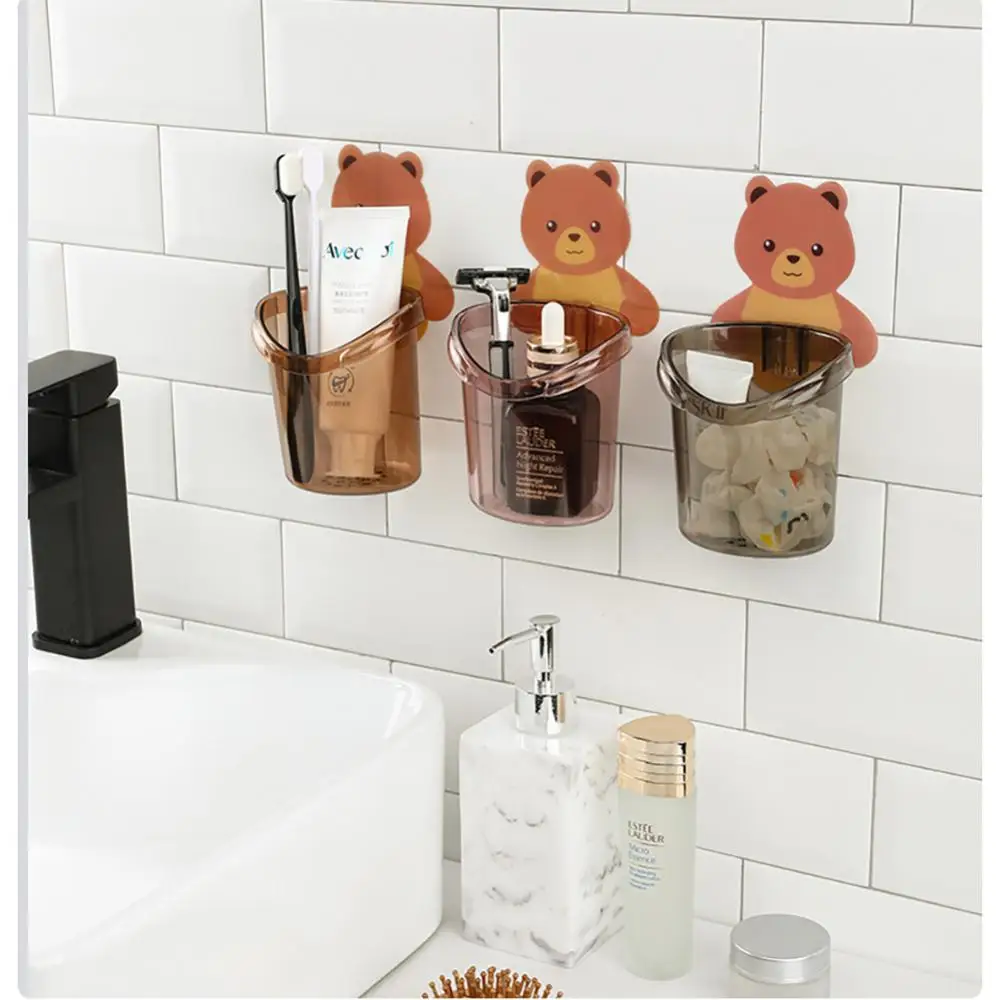 Home Bathroom Accessories Set Toothbrush Holder Toothpaste Storage Rack Wall Mount Toothbrush Cup Rack Toothbrush Stand  Child