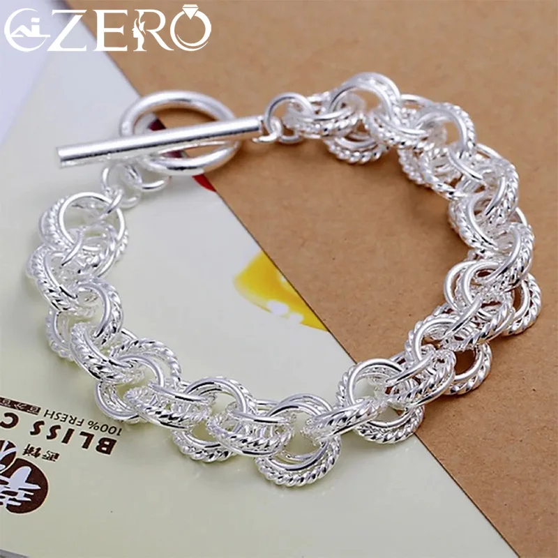 

High quality 925 Sterling Silver Jewelry pretty nice fashion popular Bracelets wedding party circle free shipping factory price