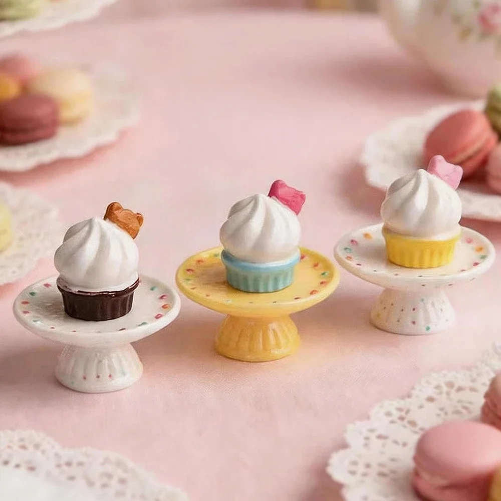 100pcs Kawaii Simulated Cake Resin DIY Accessories for Keychain Doll House Kitchen Decor Miniature Craft