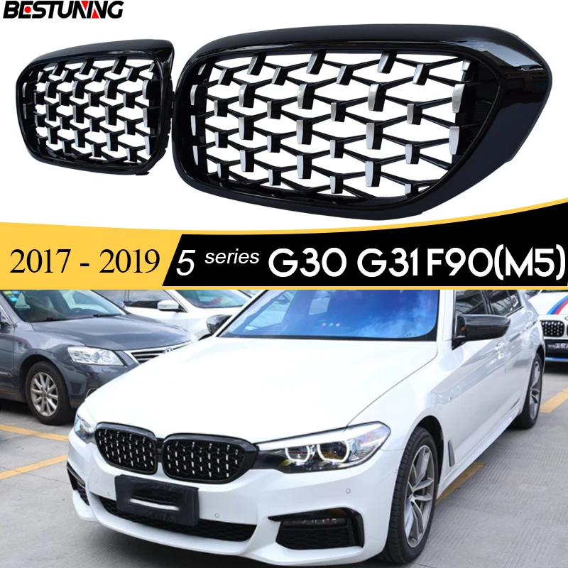 

Replacement Glazing Black Diamonds Grille for BMW 2017 - 2019 Pre-LCI G30 F90 M5 Sedan & G31 Tourer 520d 535i 530i M550i