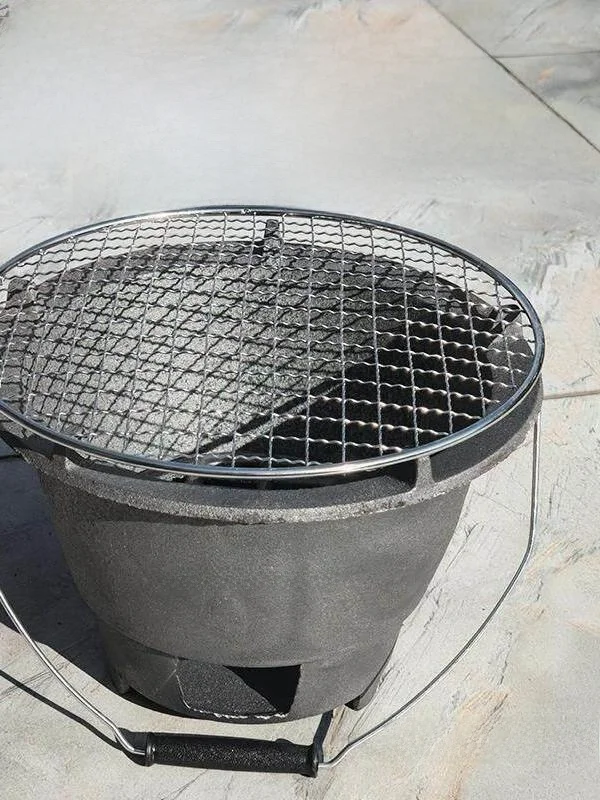 伝統的な鋳鉄製bbqグリルセット、屋内小型炭火コンロ、お茶作り、屋外ポータブルコンロ、家族庭園キャンプバーベキュー