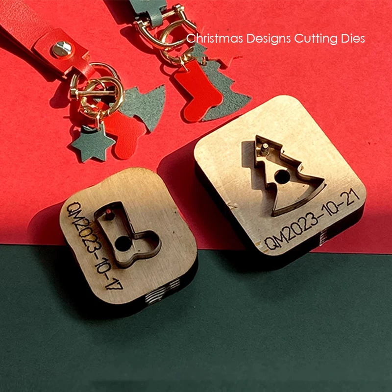 Customized Leather Die Cutting Template, Handmade Keychain Pendant, Christmas Tree, Punching Knife Mold, Socks Design