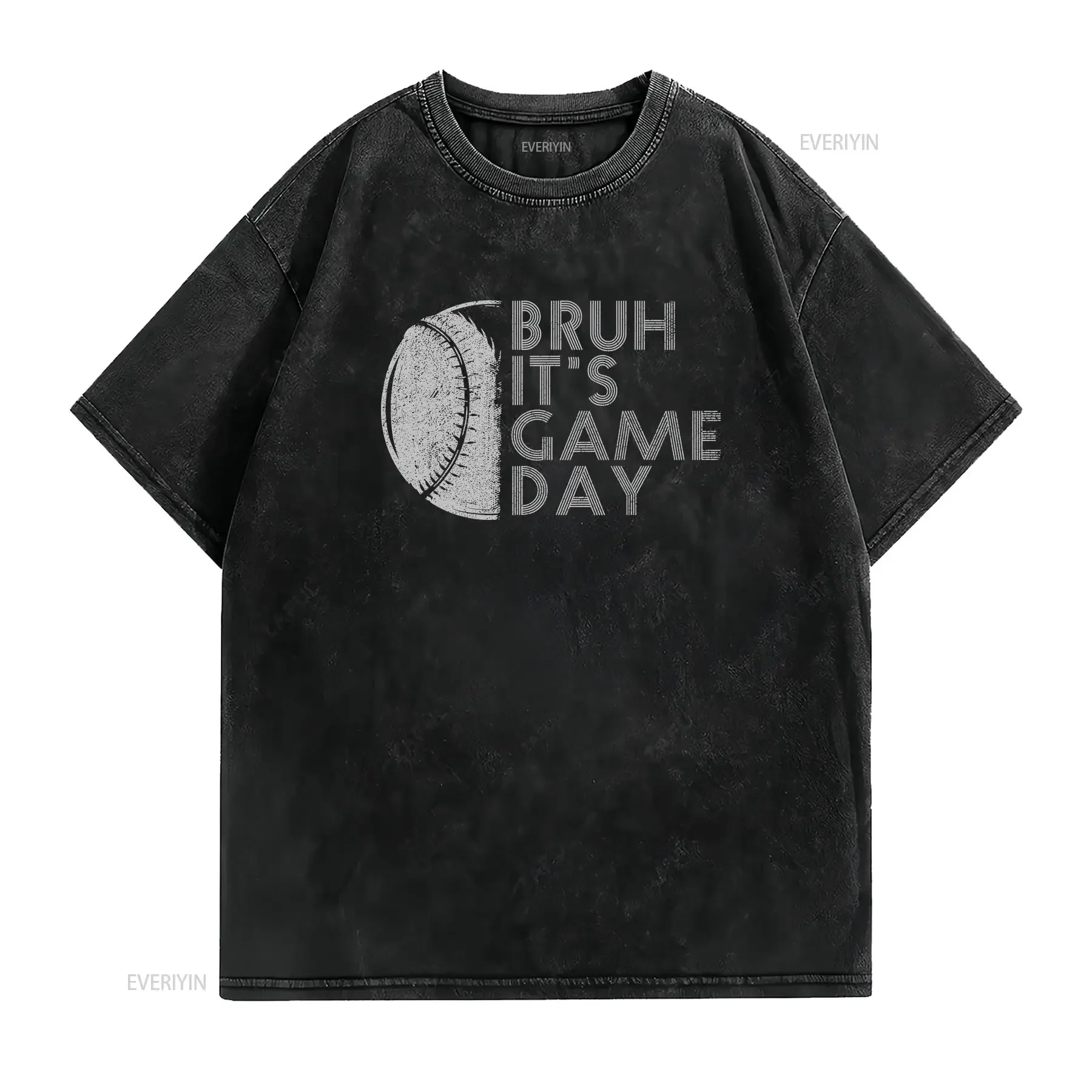 Bruh It's Game Day Baseball Lover Player T Shirt vintage Washed Stylish Top For Everyday Wear homme Unisex Soft streetwear