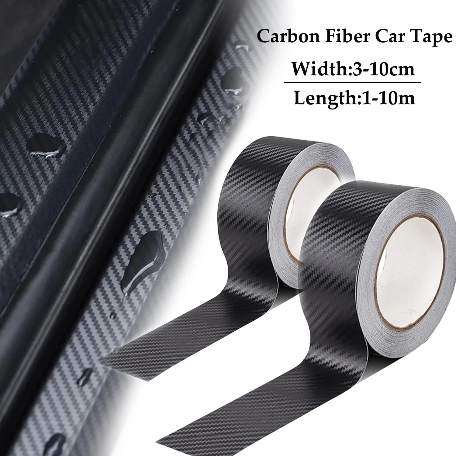 3CM-10CM Width 1-10M Carbon Fiber Car Tape Protection Film Vinyl Tape Roll DIY Anti Scratch Guard for Auto Door Sill Side Mirro