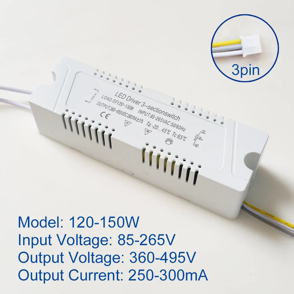 AC85-265V LED Driver Adapter For LED Lighting 18-24W 25-36-50W 100-120-150W Transformer For 3color LED Ceiling Light Replacement